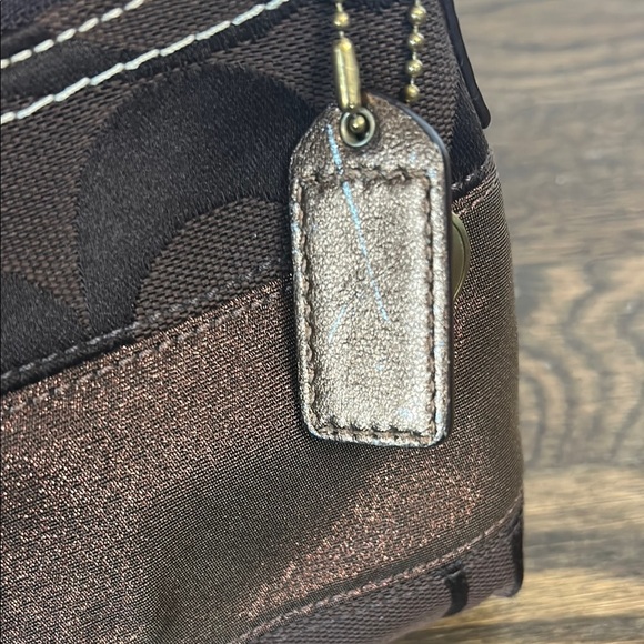 Coach Shimmery Brown Shoulder Bag with Gold Accents - Picture 7 of 8